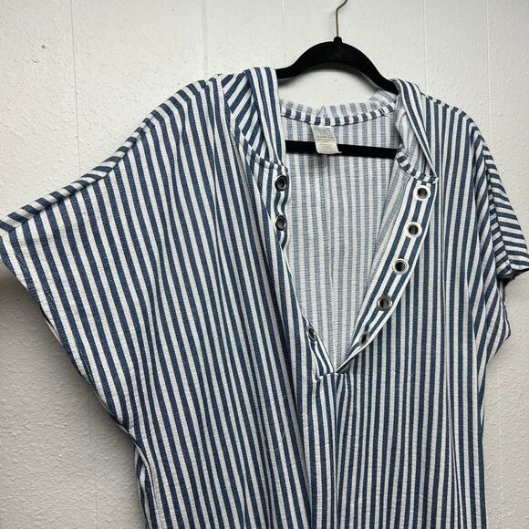 Time and Tru Tunic Womens 1X Hooded Striped Stretch Lightweight Lounge Casual - Picture 5 of 12
